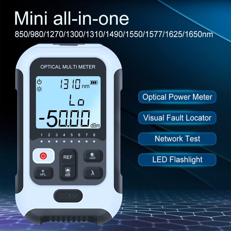 Multifunctional Optical Power Meter White High Accuracy Sensitive Fiber Tester