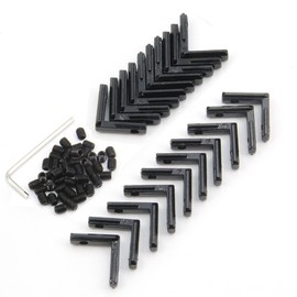 Zeberoxyz 20PCS Black L-Shape Joint Corner Bracket,2020 Series 90 Degree Aluminum Profile Interior Joint-with M5 Screws,Suitable for 6mm Slot Aluminum Extrusion Profile (L Corner Bracket-Black)