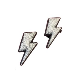 Silver Lighting Bolt Shoe Charm Set Shoe Decorations