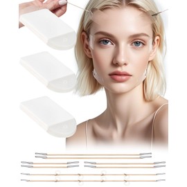 BLATOWN 60PCS Facelift Tape for Face with 8 Bands, Face Lift Tape Invisible with String, Instant Facial Tape Face Lift Tapes and Bands for Neck Eyes Jowls Double Chin