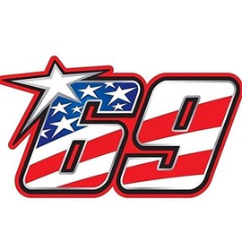 2 Pieces Nicky Hayden Sticker, Moto GP, 4 inches - Kentucky Kid 69 R.I.P Sticker Decal