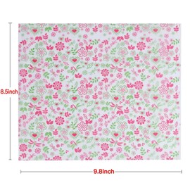 Suiwen 150pcs Heart, Flower, Candy Wax Paper, Food Picnic Paper, Greaseproof Deli Paper, Waterproof Dry Hamburger Paper Liners Wrapping Tissue for Plastic Food Basket 25 * 22cm (9.8 * 8.6inch)