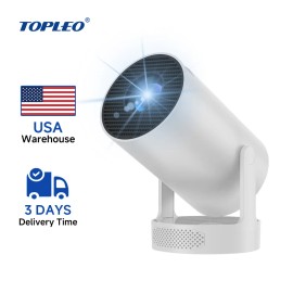 Topleo Mini Smart Film Home Projector Android 11 Beamer 4k Uhd Hifi Speaker Hy300 Pro Lcd Smart Portable Video Projectorcolor: White