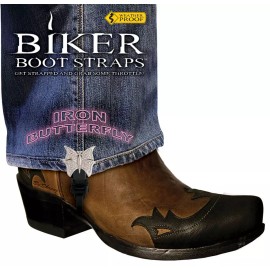 Biker Boot Straps 4" Iron Butterfly Biker Boot Stirrups