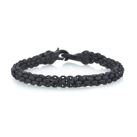 SPARTAN Two-Tone Stainless Steel Men’s Bracelet (Black ion pated)
