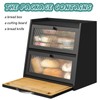 viewcare Bread Box for Kitchen Counter, Black Bread Box With