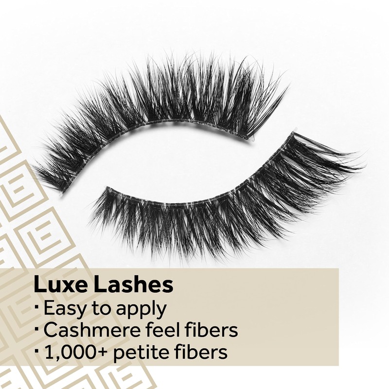 Eylure False Lashes, Luxe Cashmere No. 6 with Adhesive Included,