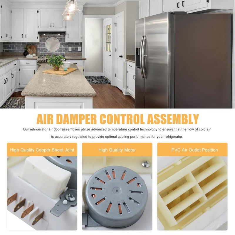 WELURE 242303001 Air Damper Control Assembly for Frigidaire Crosley White