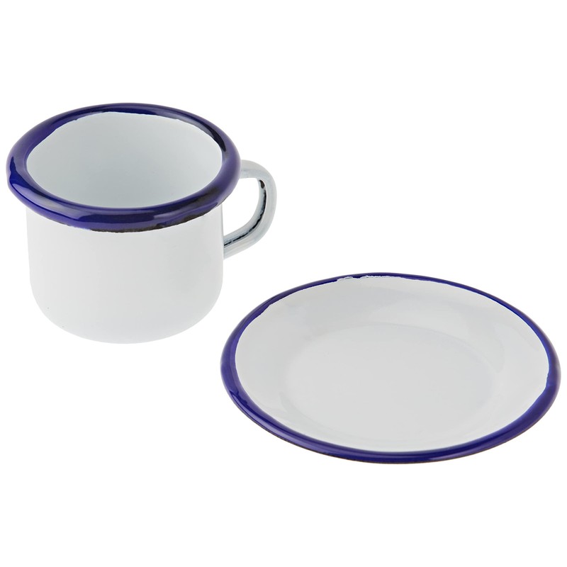 'Ibili 903000 Cup and Saucer "Blanca, Steel, White/Blue, 8.5 x