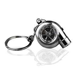 WEZCHUGHAOL Car Turbo Spinner Keychain Mini Turbocharger Key Chain for Car Keys Parts Accessories(Bright Silver)