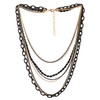 COOLSTEELANDBEYOND Choker Collar Statement Necklace Waterfall Multi-Strand Black Gold Chains