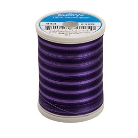 Sulky Of America 268d 40wt 2-Ply Variegated Rayon Thread, 850 yd, Royal Purple