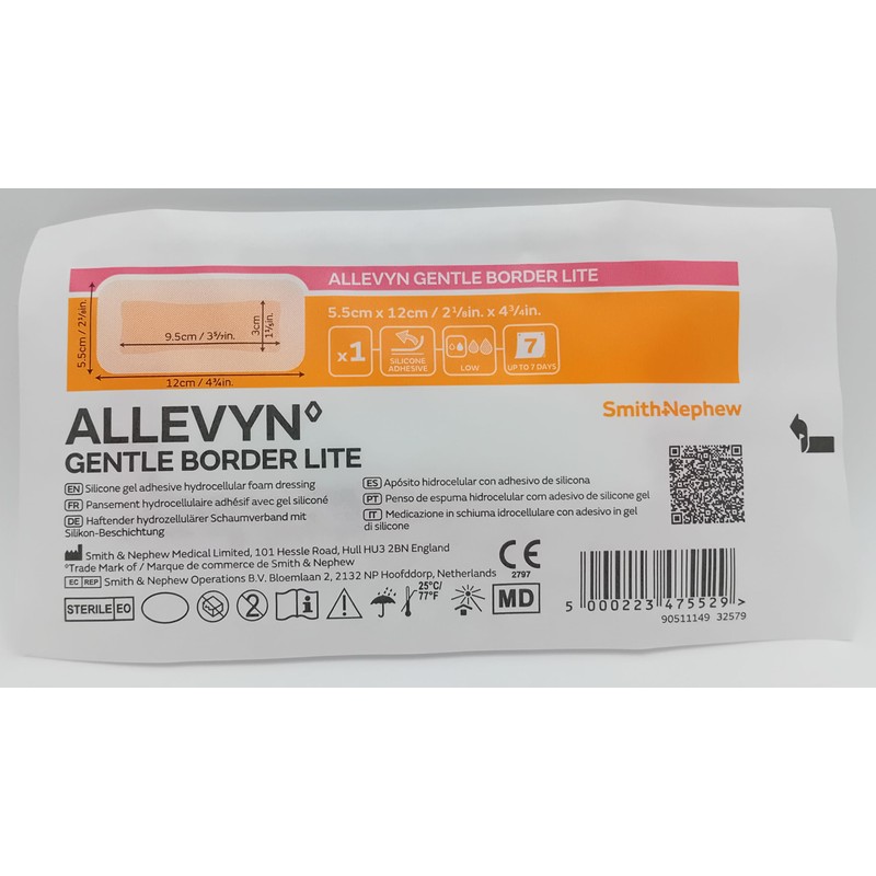 Allevyn Gentle Border Lite 5.5cm x 12cm - Box of