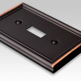 Amerelle 149T4DB Chelsea Wallplate, 4 Toggle, Steel, Aged Bronze, 1-Pack