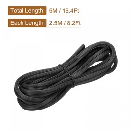 sourcing map Screen Spline, 5M/16.4Ft Rubber Sealing Strip Window Screen Retainer, 5.5mm OD Black, 2 in 1 Combine Type