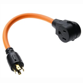 Welder Plug Outlet Adapter Power Cord STW 10AWG 3 Conductors, 125/250 Volts Welder Adapter, Generator 4 Prong 30 Amp Plug to 3 Prong 50 Amp Welding Adapter NEMA L14-30P to 6-50R