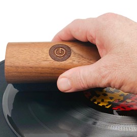 GrooveWasher Handcrafted Naked Walnut Handle | Pairs with Scratch-Free Microfiber, Black Magic, and Suede Pads | Extra Cleaning Pad Handle for Vinyl Record Cleaning Kit | Made in USA
