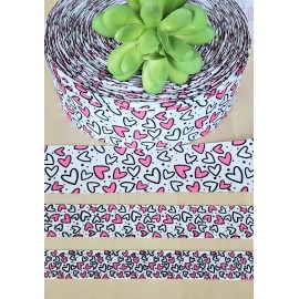 5/8, 7/8 & 1.5" (1 YD) Valentine's Day Grosgrain Ribbon Hearts Love Hair Bows - 7/8 Inch
