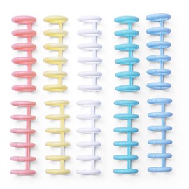 10PCS Binding Spine Combs 6 Holes Plastic Loose Leaf Binder Album Rings for DIY Notebook Photo Album Diary Book Calendar Binder Rings Study Card Scrapbook Booklet 12mm/0.5in Spine Diameter 80 Sheet
