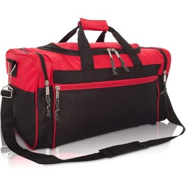 21" Blank  Duffle Bag Gym Bag Travel Duffel with Adjustable Strap in Purple - Color: Red