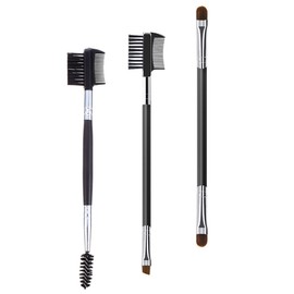 Healeved 3pcs Double-headed Eyebrow Brush Spiral Eyelash Comb Dual-use Portable Makeup Tool for Eyebrows and Lashes Easy to Clean Home Professional Use