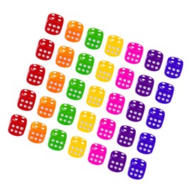 Kisangel 50 Pcs Colorful Transparent Dice for Board Games and Pub Entertainment Acrylic Gambling Dice for Parties and Events Random Colors Random Color