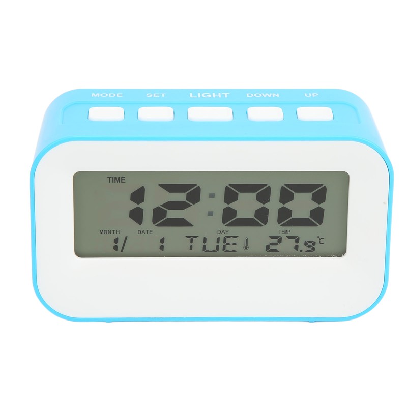 LCD Kids Alarm Clock Backlight Musical Alarms Birthday Reminder Blue
