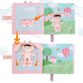 Soft Cloth Books for Baby Gift, Activity Quiet Cloth Books Developmental Toys,Interactive Baby Books for Toddlers Infants Kids Toys Gift for 0-2 Year Old Doll