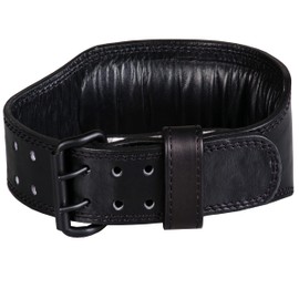 IBRO Premium Aniline 7MM Leather Weight Lifting Belt for Men Squats Deadlift Strength Training Bodybuilding Heavy Duty Steel Roller Buckle Comfortable Padded Lower Back Support Black S