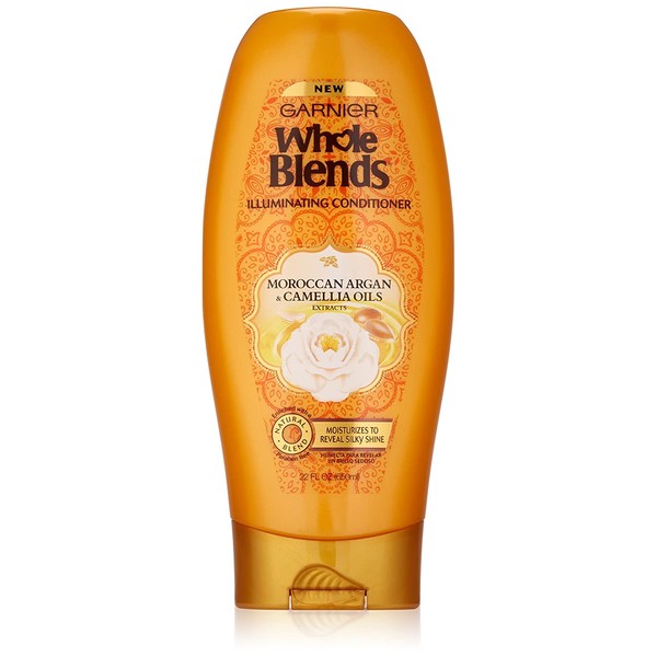 Garnier Whole Blends Illuminating Conditioner Moroccan Argan and Camellia Oils Extracts, 22 Fl Oz (Pack of 1)