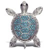 Aqua79 Blue Sea Turtle Sparkling Refrigerator Magnet - Silver Sparkling