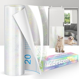 JINVOGREEN Iridescent Cat Scratch Furniture Protector, 160" x 12.4" Clear Couch Protector from Cat Claws, Thickened Self-Adhesive Cats Couch Protector for Furniture, Sofa, Door
