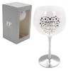 White & Silver Birthday Gin Glass - Heart Detail -
