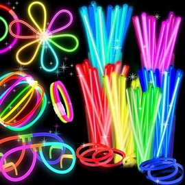 PartySticks Glow Sticks Wholesale - Pack of 100 Premium Glow Bracelets 8" - Multiple Colors (Pack of 100) (100 Pack)