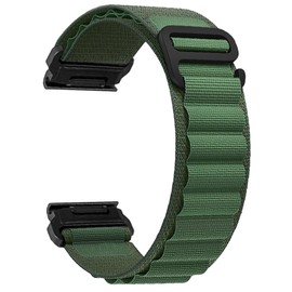 Fleshy Leaf Watch Bands Compatible With Garmin Tactix 7 pro Fenix 7x 5x plus 6x Pro watch,Sport Loop/Alpine Loop 26mm Nylon Watchband For Garmin Fenix 3 3HR MK2 Delta Enduro 1 2 For Men-Large (Black)