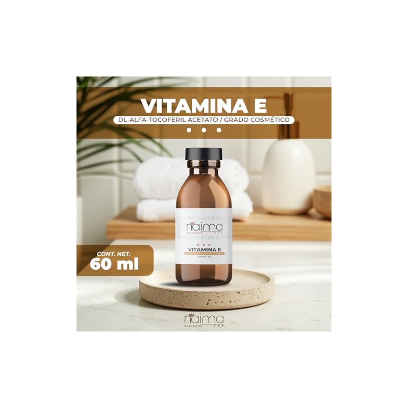 NAIMA Vitamina E DL-Alfa-Tocoferil Acetato Grado Cosmético | Antioxidante para