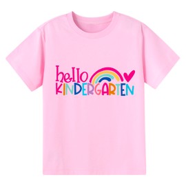 Hello Kindergarten Shirt Toddler Girls 1st Day of Kindergarten T-Shirt Kids Back to School Outfit Tops