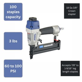 Apach LU-G40LAC, 18 Guage 3/8" Medium Crown Stapler for 7/8" to 1-9/16" staples G Series : Complete M, Duo-fast W18, JK 782, Omer SG44, Senco M, Prebena G Series, ideal for upholstery, cabinet making