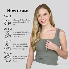 VICUSSE Just Breathe Ring necklace set,Stainless Steel Spiral Wrap Healing Rings Anxiety Necklace Inspirational & meditation Gift (C)