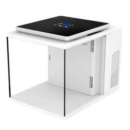 Maxspect Pico Cube Desktop Wi-Fi Enabled 2 Gallon Smart Aquarium Kit - Includes LED Lights, Heater, Filtration & Media - White Finish