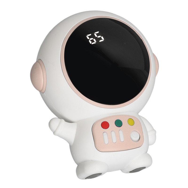 Astronaut Shaped Cute Hand Warmer Digital Display USB Rechargeable 2
