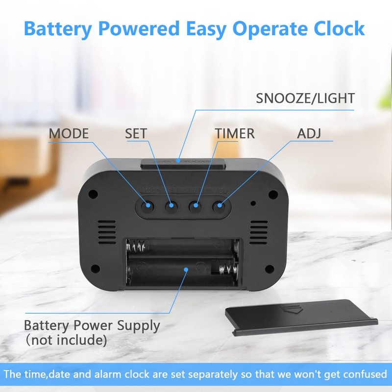 Vicloon Digital Alarm Clock Bedside, LED Display Clocks with Adjustable
