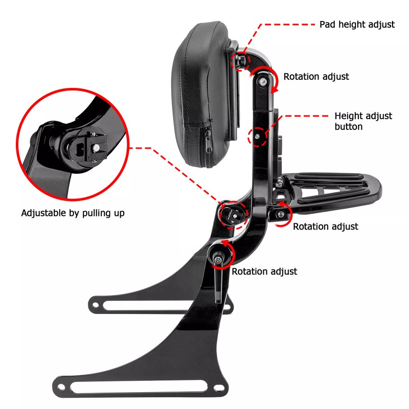 CB Multi-Purpose Driver Backrest Sissy bar For Harley Breakout Fat