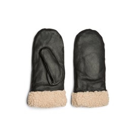 PIECES Women's Pcjay Leather Mittens, black, S