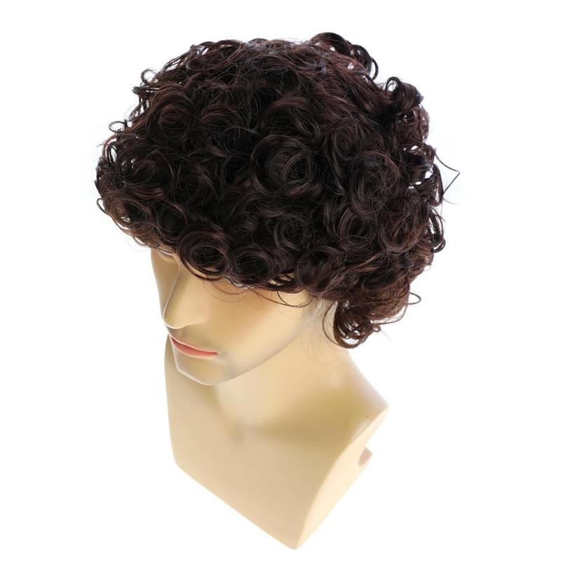 Men's Brown Curly Wig