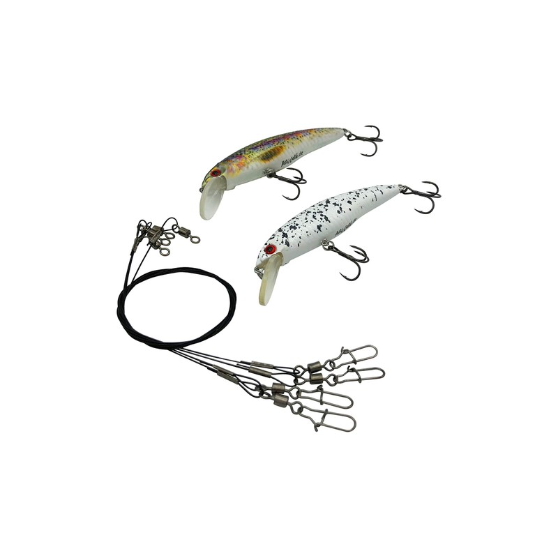 PetrisCatch Minnow Pike Wobbler Set of 4 + 4 Steel