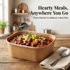 50 Pack 25oz Disposable Kraft Paper Bowls with Lids