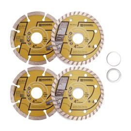 HIGHDRIL Angle Grinder Blade Set,Pack of 4 Diameter 4 inch/105mm,Tile and Concrete Diamond Cutting Disc for Ceramic, Marble, Stone, Granite
