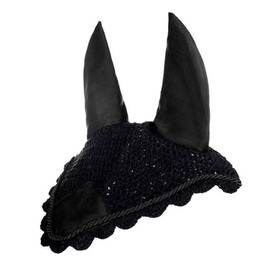 HKM, 3387, zanzariera a Cuffia per Orecchie, Colore: Nero/Nero, purosangue