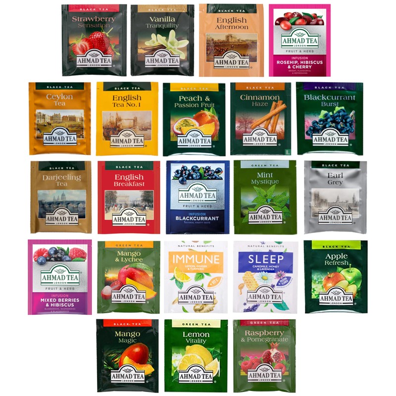 Ahmad Tea Sampler Assortment, Variety Pack (44 Count), 22 Unique